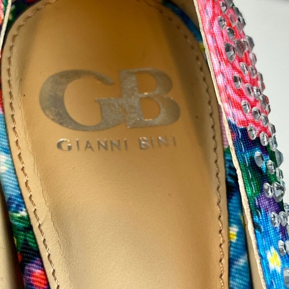 Gianni Bini Floral Rhinestone Stiletto Heels Platform Pumps - Picture 9 of 9